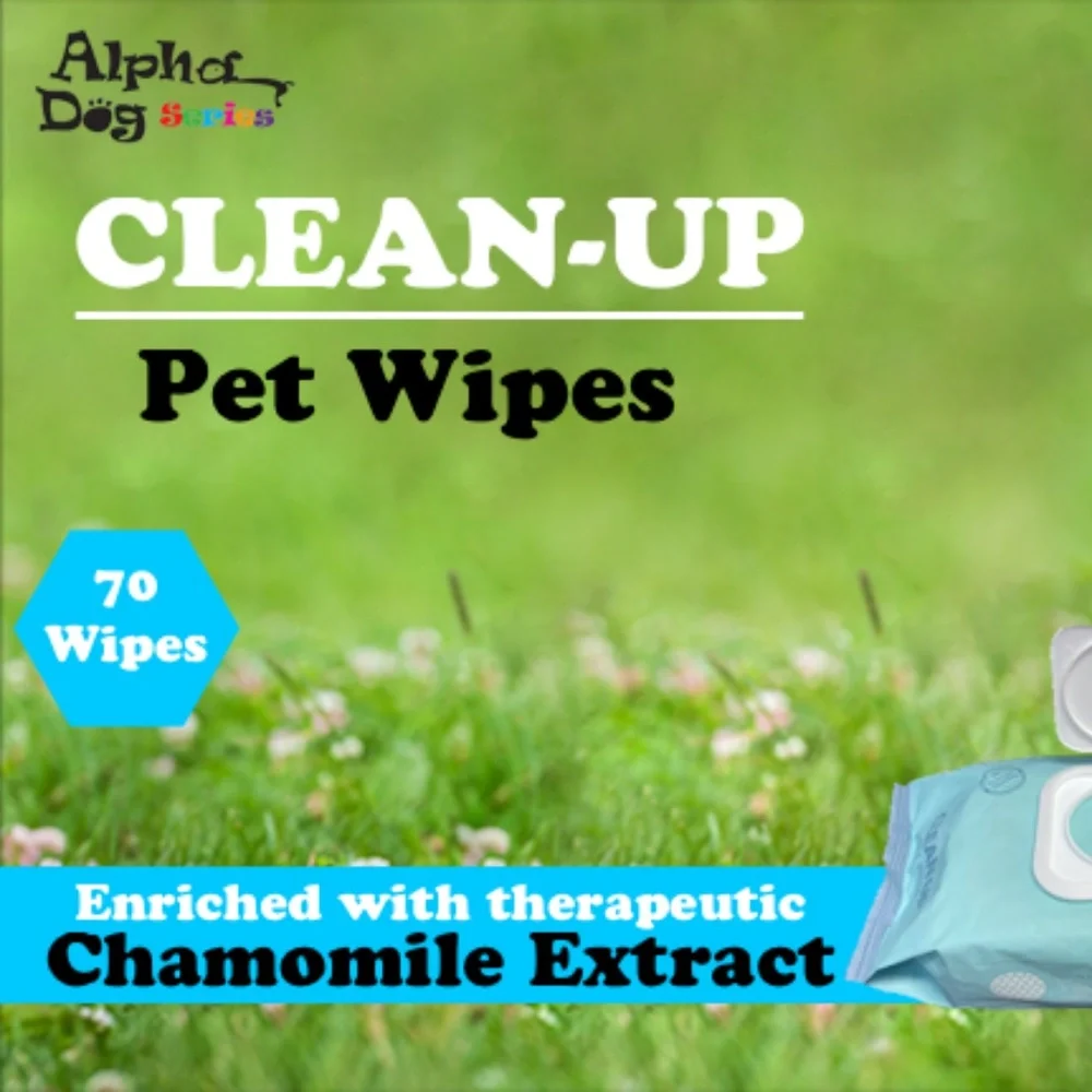 Alpha Dog Series - Natural Clean Up Grooming Wipes for Dogs - 70ct. (Pack of 3)